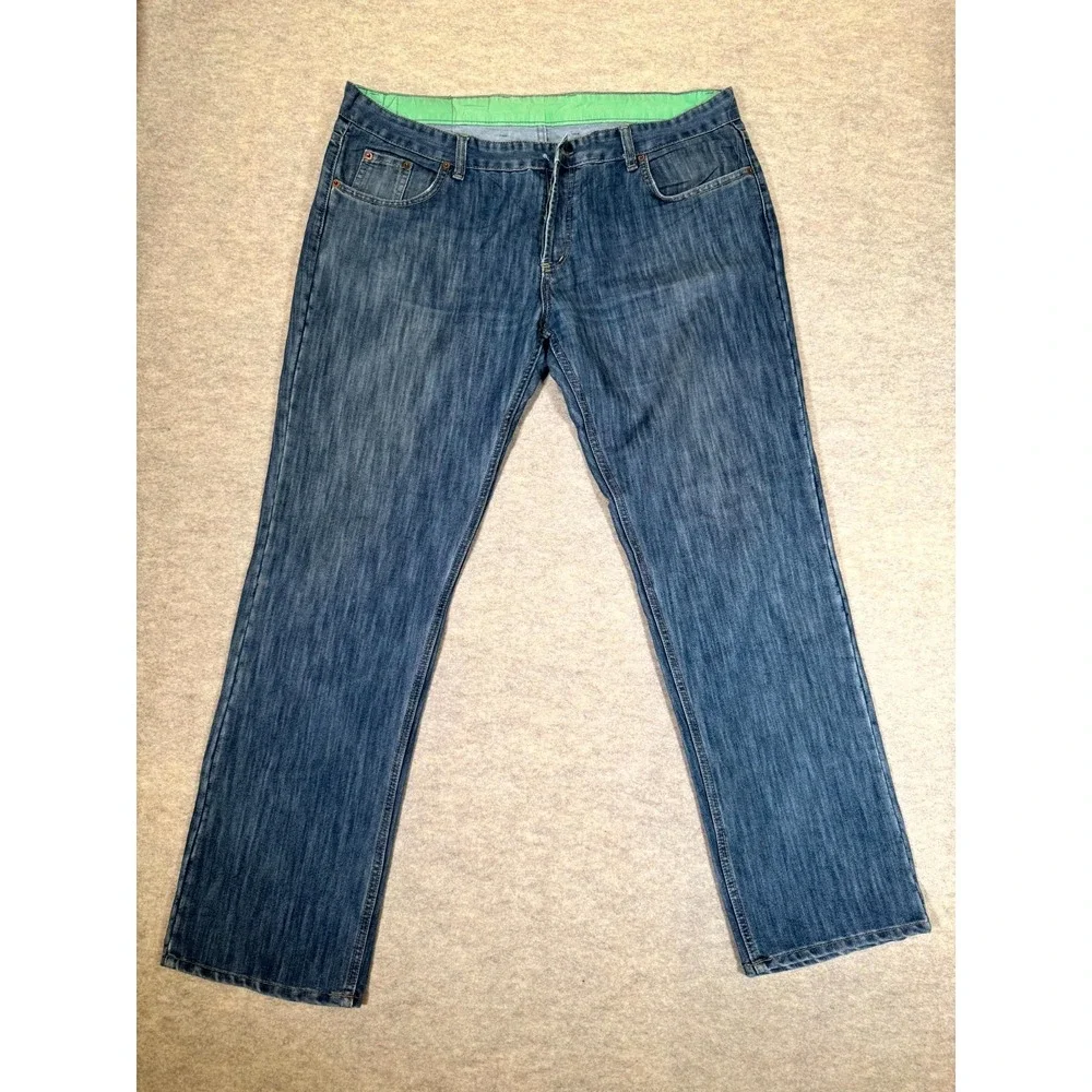 Levis 501 Original Jeans Mens 42x34 Blue Denim Button Fly Mid‎ Rise Straight Leg